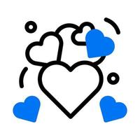 corazón icono duotono azul estilo enamorado ilustración vector elemento y símbolo Perfecto.