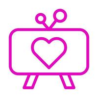 televisión icono contorno rosado estilo enamorado ilustración vector elemento y símbolo Perfecto.