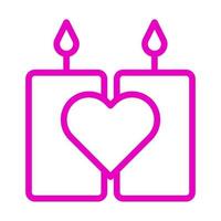 candle icon outline pink style valentine illustration vector element and symbol perfect.