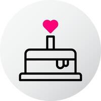 cake icon filled red style valentine illustration vector element and symbol perfect.