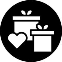 gift icon solid white style valentine illustration vector element and symbol perfect.