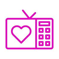 tv icon outline pink style valentine illustration vector element and symbol perfect.