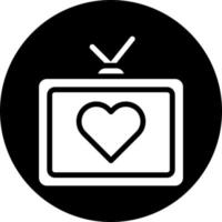 tv icon solid white style valentine illustration vector element and symbol perfect.