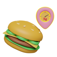 3d hamburguesa o hamburguesa con alfiler, peso escala aislado. ganancia peso, perder peso concepto, 3d hacer ilustración png
