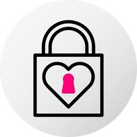 padlock icon filled red style valentine illustration vector element and symbol perfect.