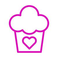 cake icon outline pink style valentine illustration vector element and symbol perfect.