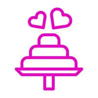 cake icon outline pink style valentine illustration vector element and symbol perfect.