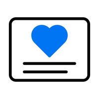 card icon duotone blue style valentine illustration vector element and symbol perfect.