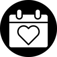 calendar icon solid white style valentine illustration vector element and symbol perfect.