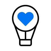 air balloon icon duotone blue style valentine illustration vector element and symbol perfect.