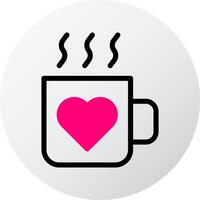 taza icono lleno rojo estilo enamorado ilustración vector elemento y símbolo Perfecto.