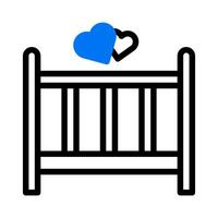 cama icono duotono azul estilo enamorado ilustración vector elemento y símbolo Perfecto.