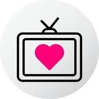tv icon filled red style valentine illustration vector element and symbol perfect.