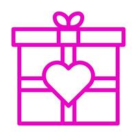 gift icon outline pink style valentine illustration vector element and symbol perfect.