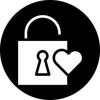 padlock icon solid white style valentine illustration vector element and symbol perfect.