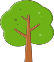 solteiro árvore plano objeto png