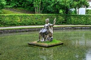 Vienna, Austria - Jul 11, 2021, Hellbrunn Palace, an early Baroque villa of palatial size, near Morzg, a southern district of the city of Salzburg, Austria. photo