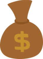 Geld Tasche Illustration Hand gezeichnet Stil zum Finanzen Konzept png