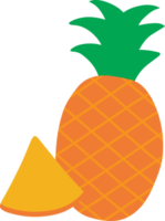 piece of pineapple illustration hand drawn style png