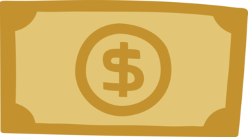 billete de banco ilustración mano dibujado estilo para Finanzas concepto png