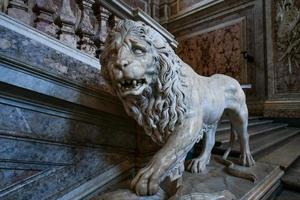 Caserta, Italy - Aug 21, 2021, A internal view of the Royal Palace of Caserta, a historic palace commissioned in the 18th century by Charles of Bourbon, king of Naples. photo