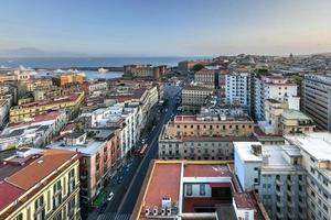 Naples, Italy - Aug 17, 2021, Aerial view of Naples, Italy, and its harbor on Mediterranean Sea. photo