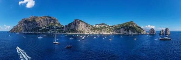 Capri Island on a beautiful summer day along the Amalfi Coast in Italy photo