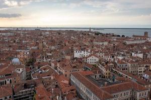 Aerial view of the old Venitian roofs in Venice, Italy. photo