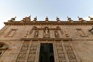 Santiago de Compostela cathedral, facade del Obradoiro empty of people. photo