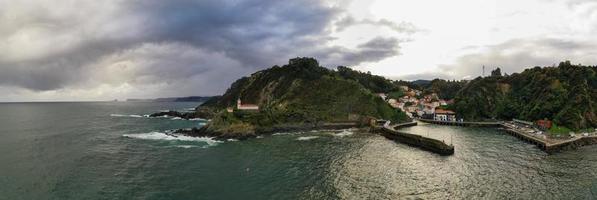 Panoramic view of the seaside village of Cudillero in northern Spain. photo