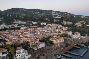 Aerial view of the cliffs of Sorrento, Italy on an summer day. photo