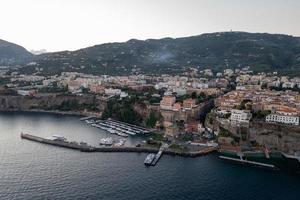 Aerial view of the cliffs of Sorrento, Italy on an summer day. photo