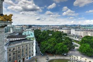 Vienna skyline view from the Saint Charles' Church in Vienna, Austria. photo