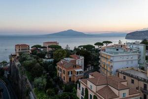 Sorrento and the bay of Naples looking towards Vesuvius at dawn in Italy. photo