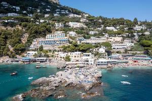 Capri, Italy - Aug 29, 2021, Capri Island on a beautiful summer day along the Amalfi Coast in Italy photo