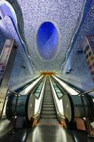 Naples, Italy - Aug 23, 2021, Toledo metro station, the crowning jewel of the Art Stations of the Naples Metro. photo