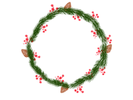 Watercolor christmas wreath png