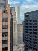 aéreo ver de el centro de la ciudad horizonte en manhattan, nuevo York ciudad. foto