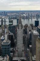 Aerial view of the New York City skyline from Midtown Manhattan. photo