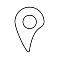 ubicación icono, GPS puntero icono, mapa locador firmar, alfiler ubicación línea Arte estilo png