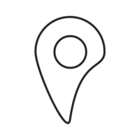 Location Icon, GPS Pointer Icon, Map Locator Sign, Pin location line art style png