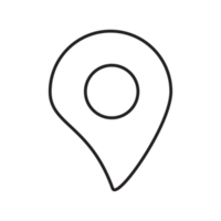 Location Icon, GPS Pointer Icon, Map Locator Sign, Pin location line art style png