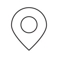 Location Icon, GPS Pointer Icon, Map Locator Sign, Pin location line art style png
