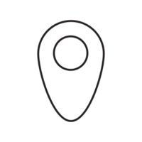 Location Icon, GPS Pointer Icon, Map Locator Sign, Pin location line art style png