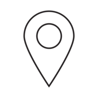 Location Icon, GPS Pointer Icon, Map Locator Sign, Pin location line art style png