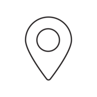 Location Icon, GPS Pointer Icon, Map Locator Sign, Pin location line art style png