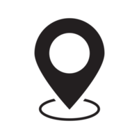 Location Icon, GPS Pointer Icon, Map Locator Sign, Pin location line art style png