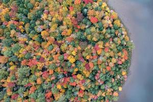 Colgate Lake in Upstate New York during peak fall foliage season. photo