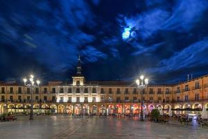 Evening panorama of the Plaza Mayor  Main Plaza  in Castile, Spain. photo