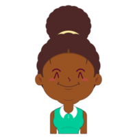 afro woman smile face cartoon cute png